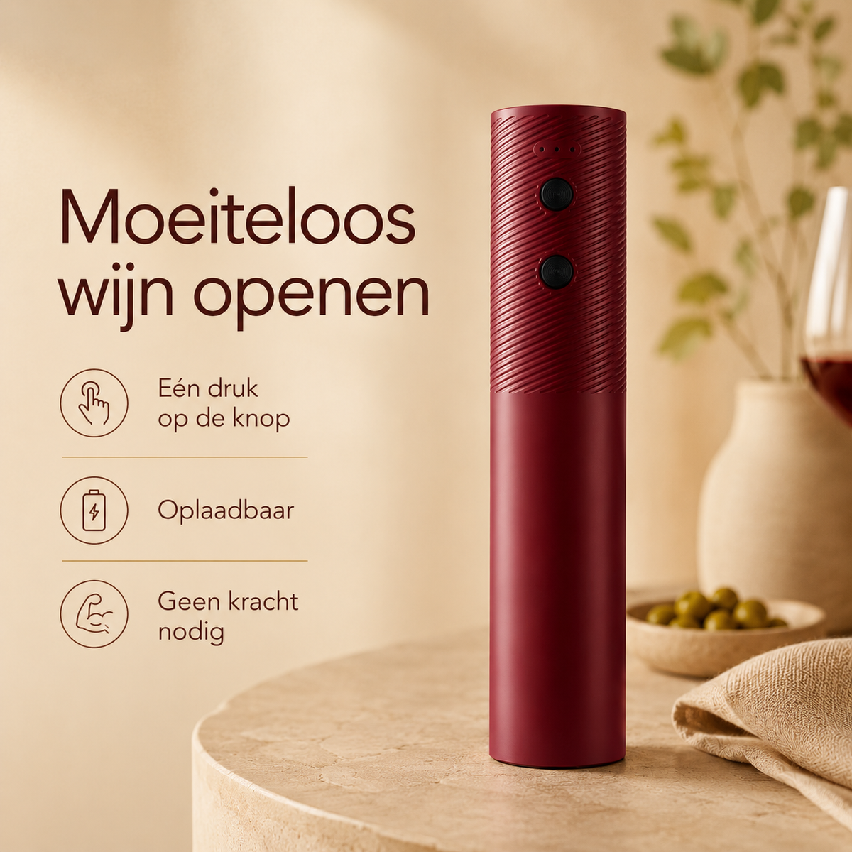 VinoEase | Open wijn moeiteloos met één druk op de knop