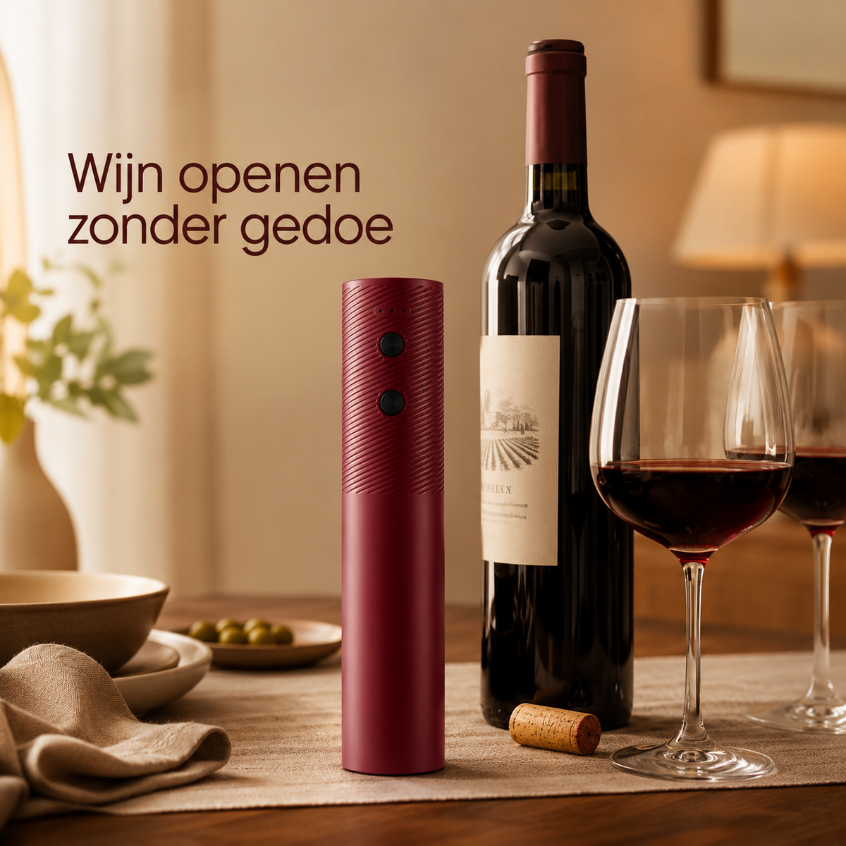VinoEase | Open wijn moeiteloos met één druk op de knop